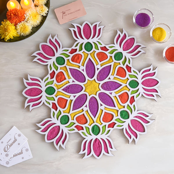 Large Rangoli Mat - Lotus