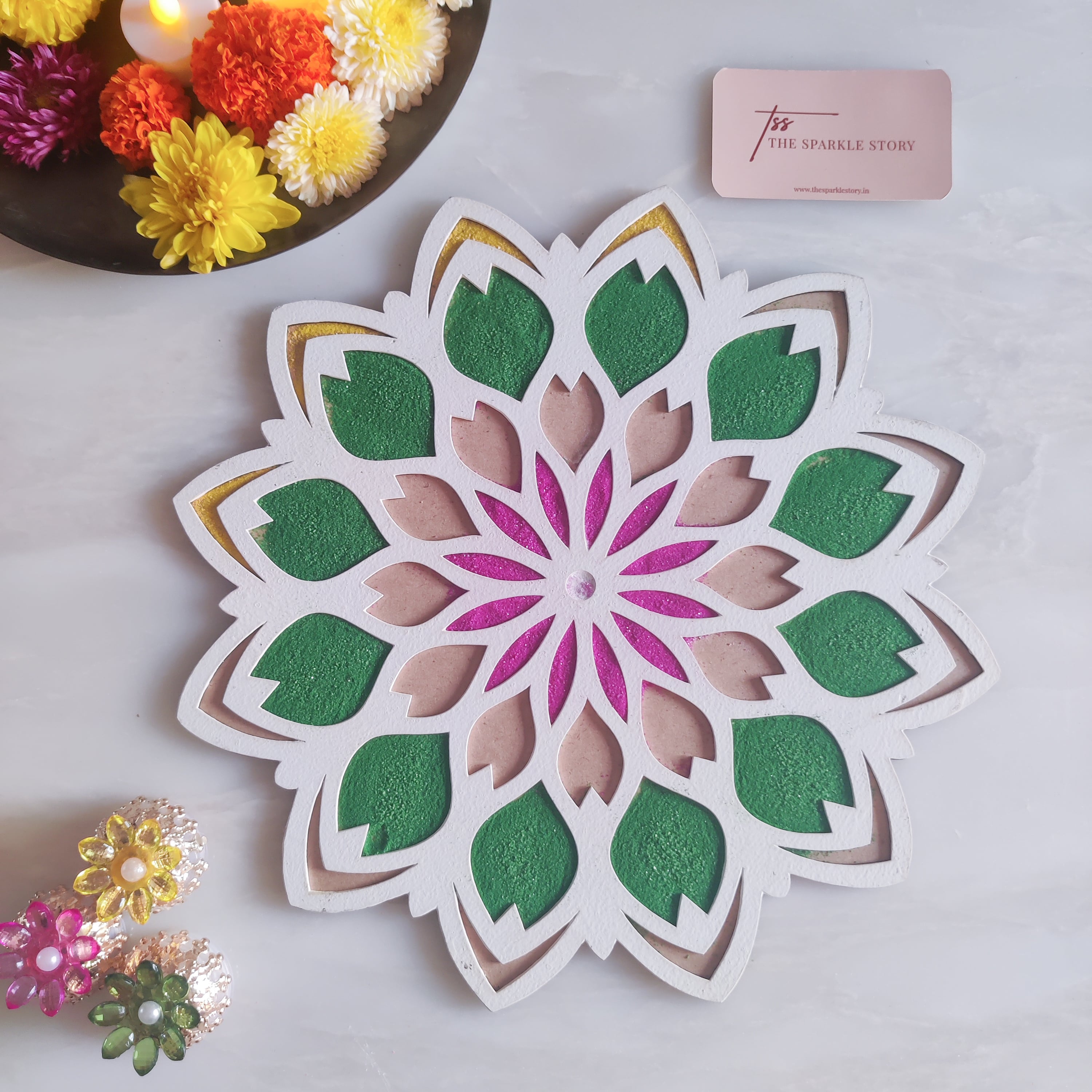 Medium Rangoli Mat - Tulip – Shop Exclusive Picks | The Sparkle Story