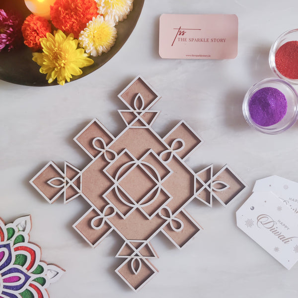 Small Rangoli Mat - Geometric Diya