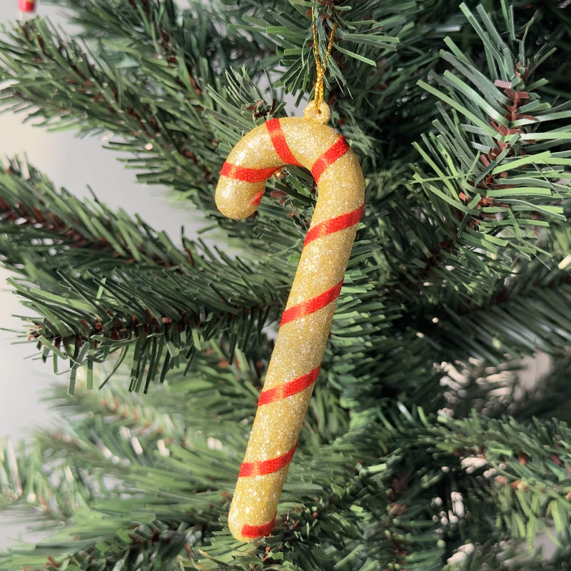 Glitter Ornament - Candy Cane - Set of 3