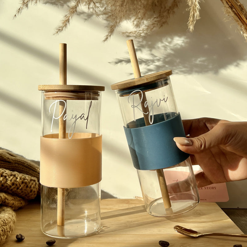 Personalized Tumbler with Bamboo Lid and Straw - COD Not Applicable