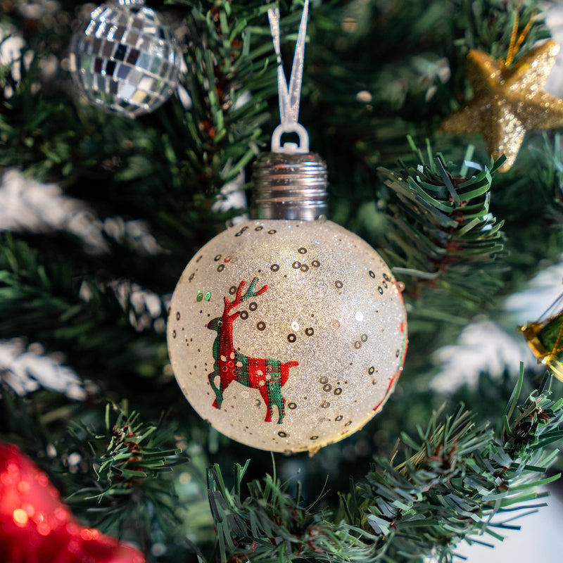 LED Glitter Baubles - Assorted - Single