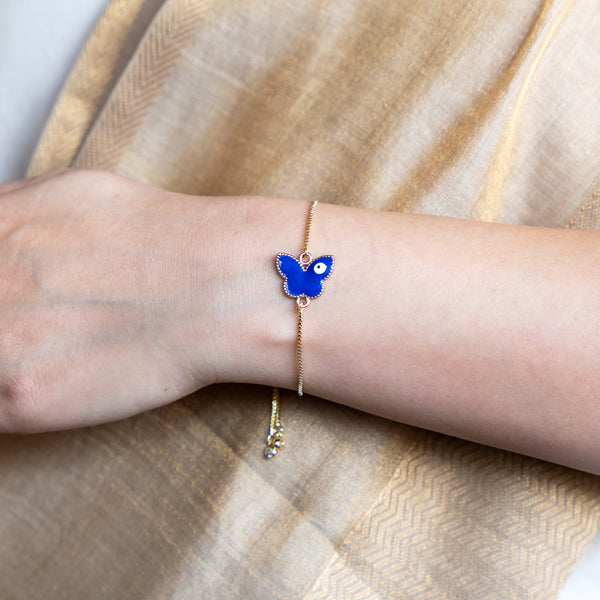 Loomba Rakhi - Blue Butterfly Evil Eye