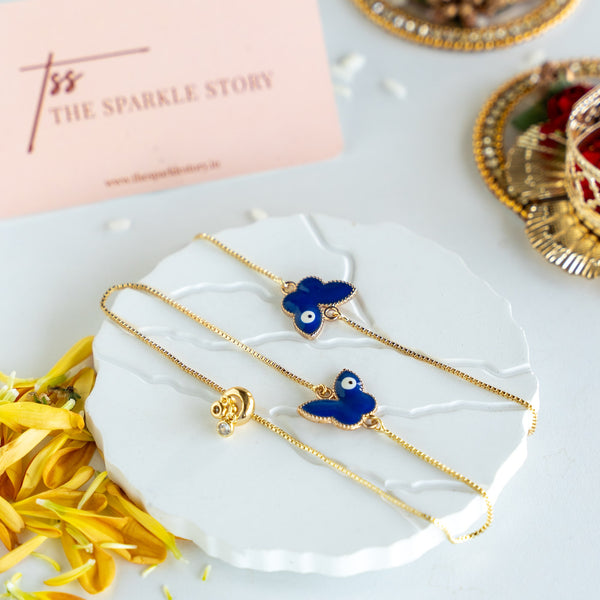 Loomba Rakhi - Blue Butterfly Evil Eye