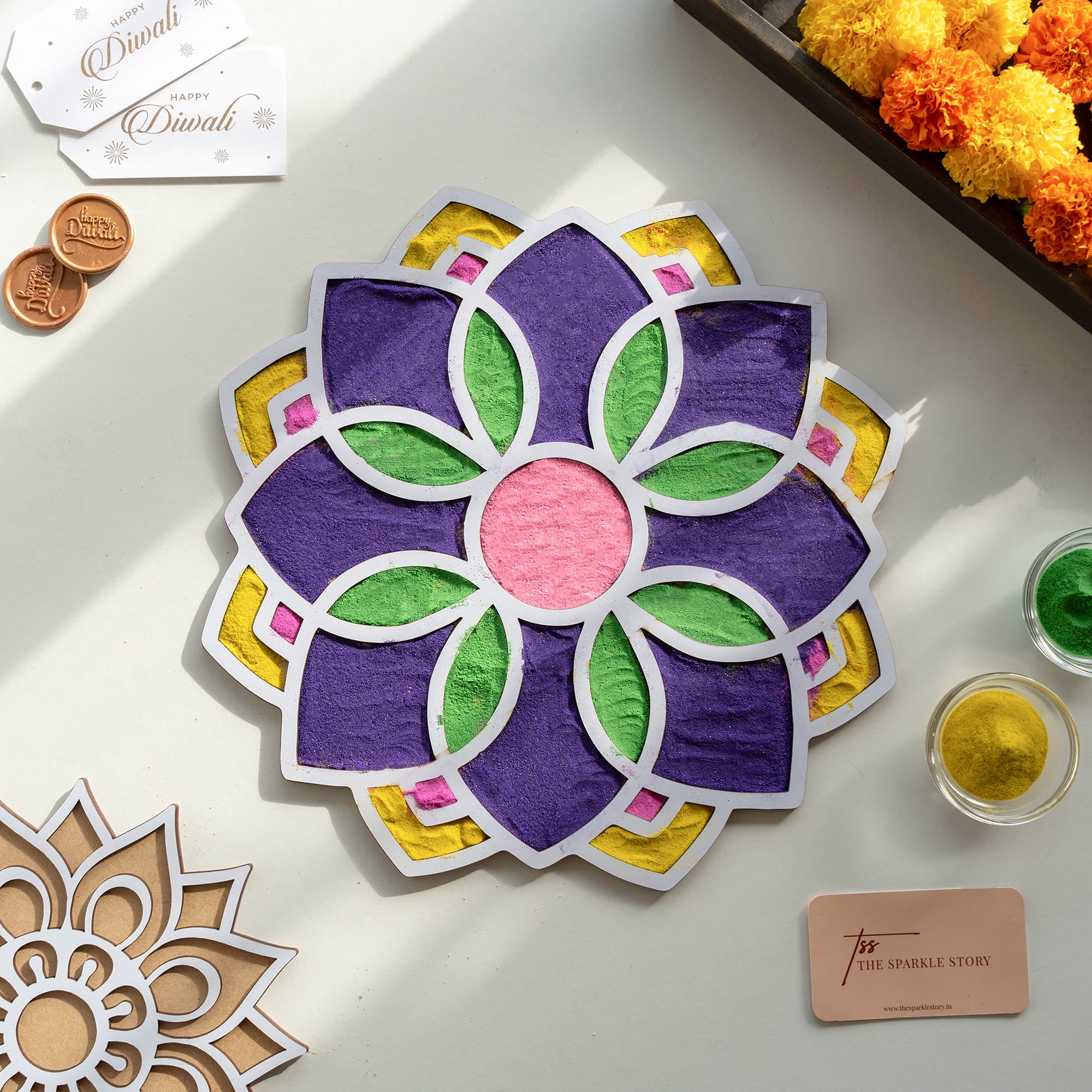 Medium Rangoli Medium Rangoli Mat - Camelia – Shop Exclusive Picks | The Sparkle Story