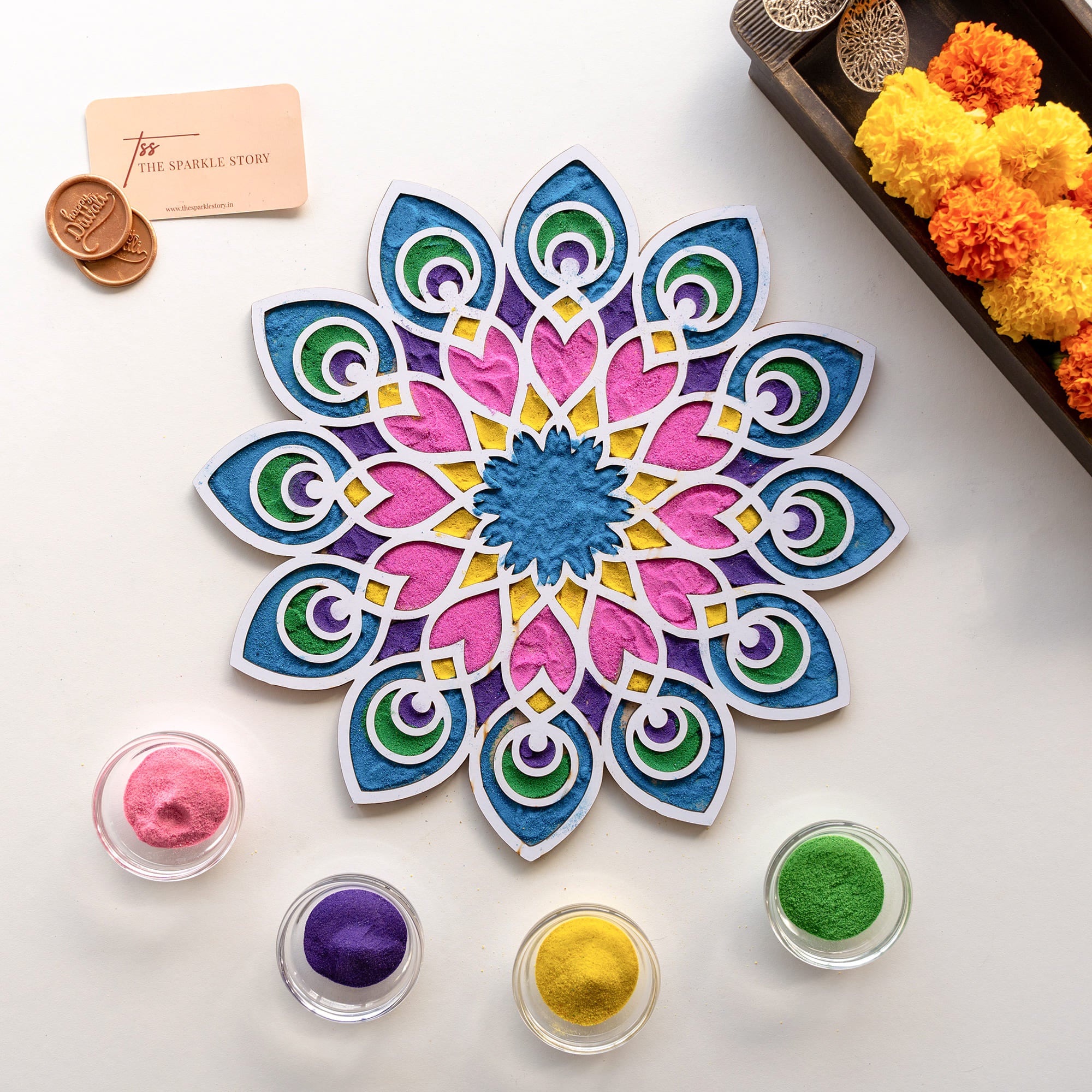 Medium Rangoli Mat - Regal Bloom – Shop Exclusive Picks | The Sparkle Story