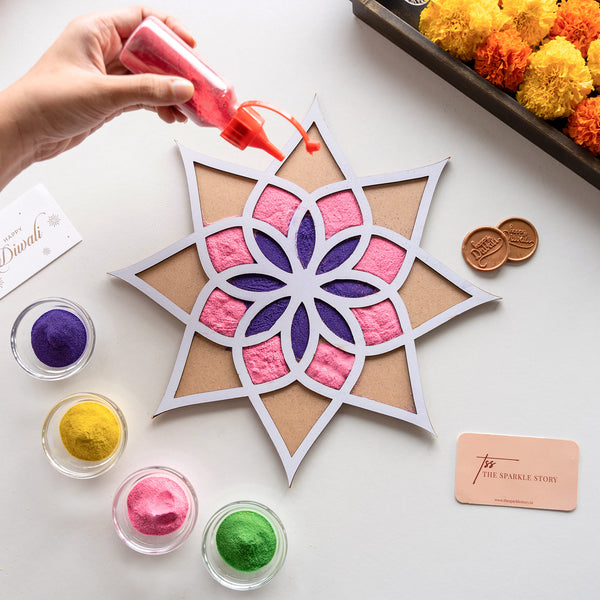 Medium Rangoli Mat - Star Flower