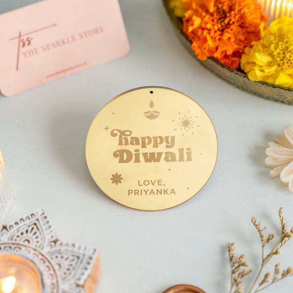 Personalized Bold Gift Tag - Happy Diwali - COD Not Applicable