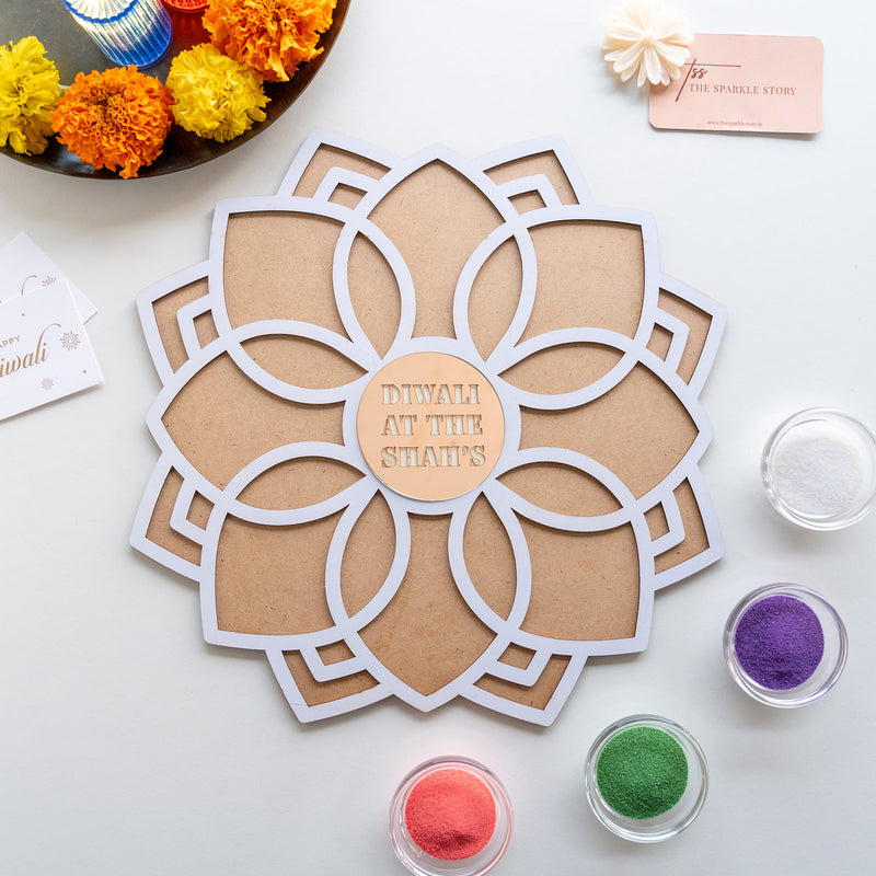 Personalized Medium Rangoli Mat - Camelia - COD Not Applicable