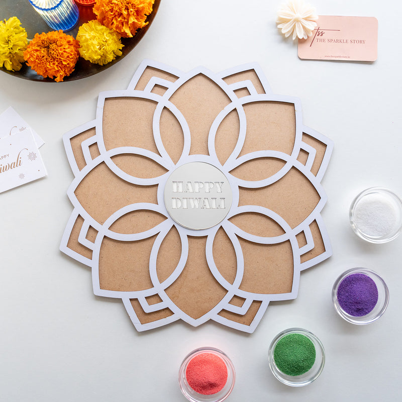 Personalized Medium Rangoli Mat - Camelia - COD Not Applicable