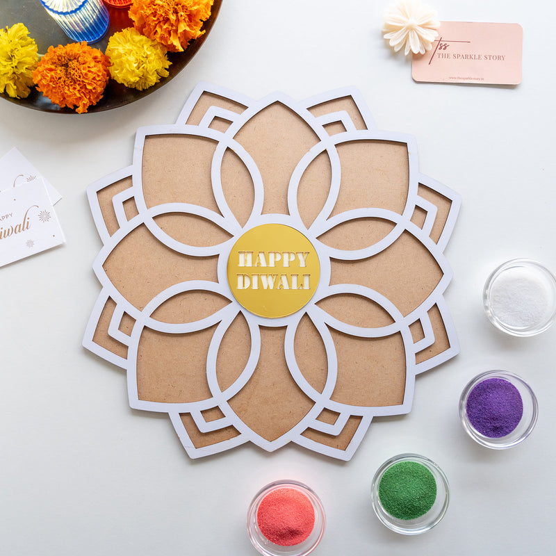 Personalized Medium Rangoli Mat - Camelia - COD Not Applicable