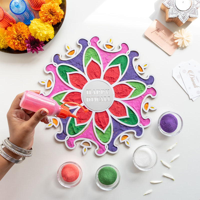 Personalized Medium Rangoli Mat - Diya - COD Not Applicable