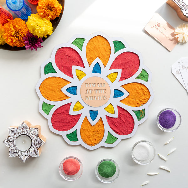 Personalized Medium Rangoli Mat - Lily - COD Not Applicable