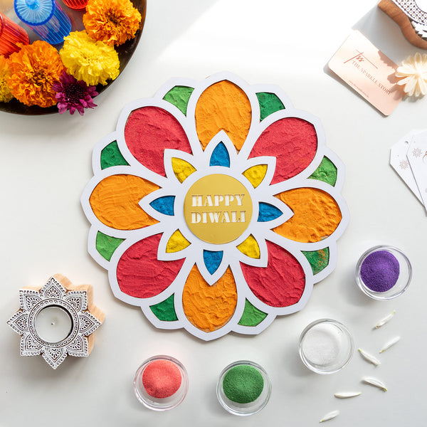 Personalized Medium Rangoli Mat - Lily - COD Not Applicable
