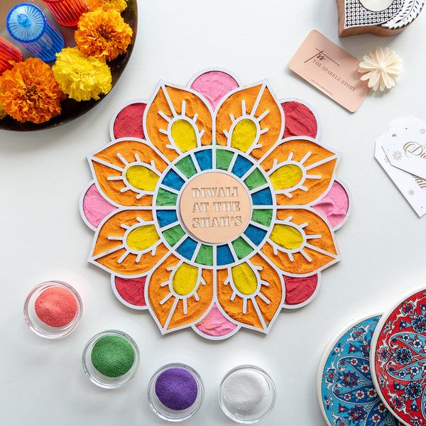 Personalized Medium Rangoli Mat - Mandana - COD Not Applicable