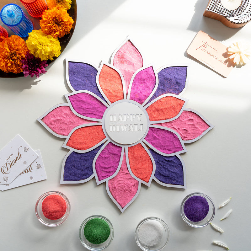 Personalized Medium Rangoli Mat - Periwinkle - COD Not Applicable