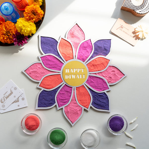 Personalized Medium Rangoli Mat - Periwinkle - COD Not Applicable