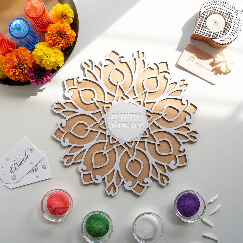 Personalized Medium Rangoli Mat - Zephyr - COD Not Applicable