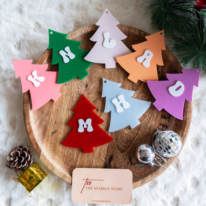 Personalized Ornament - Christmas Tree With Initial - Single - COD Not Applicable