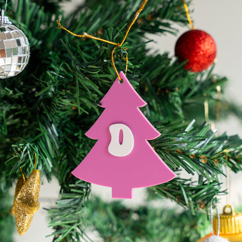 Personalized Ornament - Christmas Tree With Initial - Single - COD Not Applicable