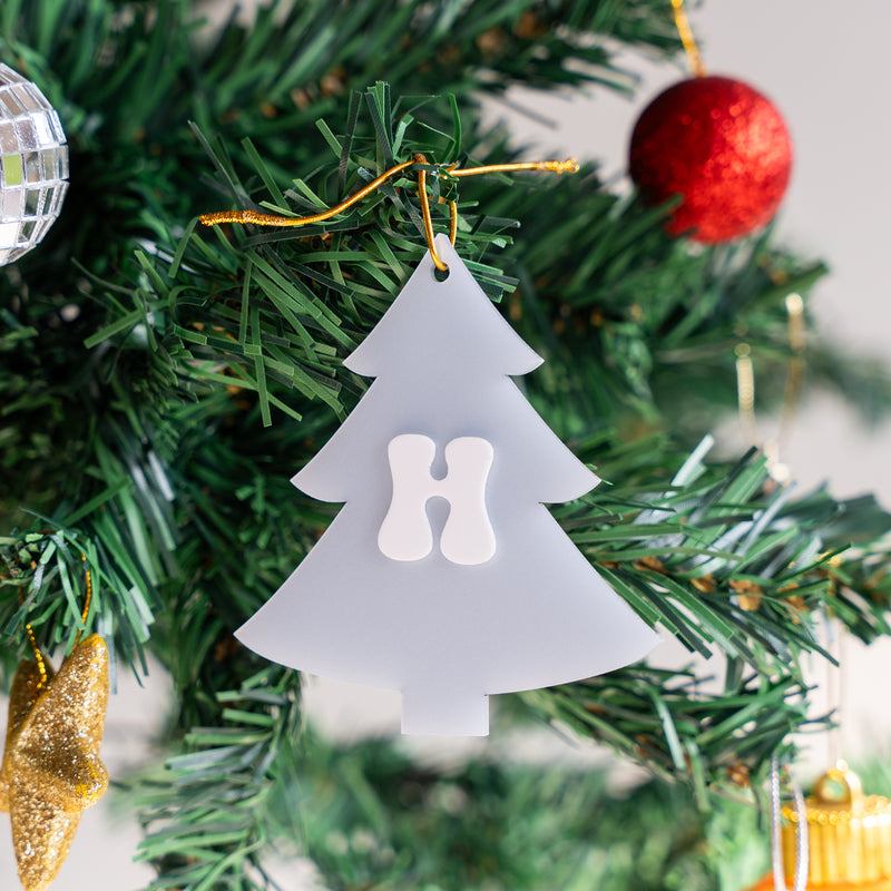 Personalized Ornament - Christmas Tree With Initial - Single - COD Not Applicable