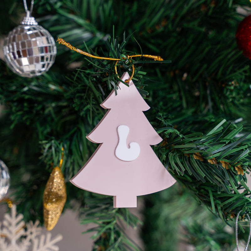 Personalized Ornament - Christmas Tree With Initial - Single - COD Not Applicable