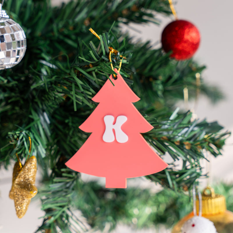 Personalized Ornament - Christmas Tree With Initial - Single - COD Not Applicable