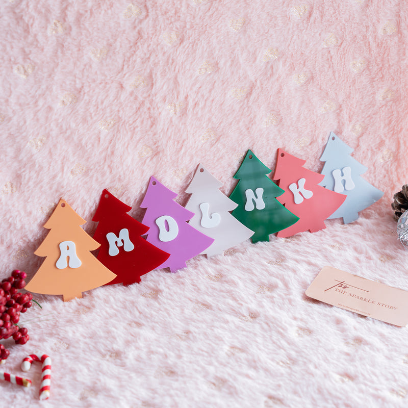 Personalized Ornament - Christmas Tree With Initial - Single - COD Not Applicable