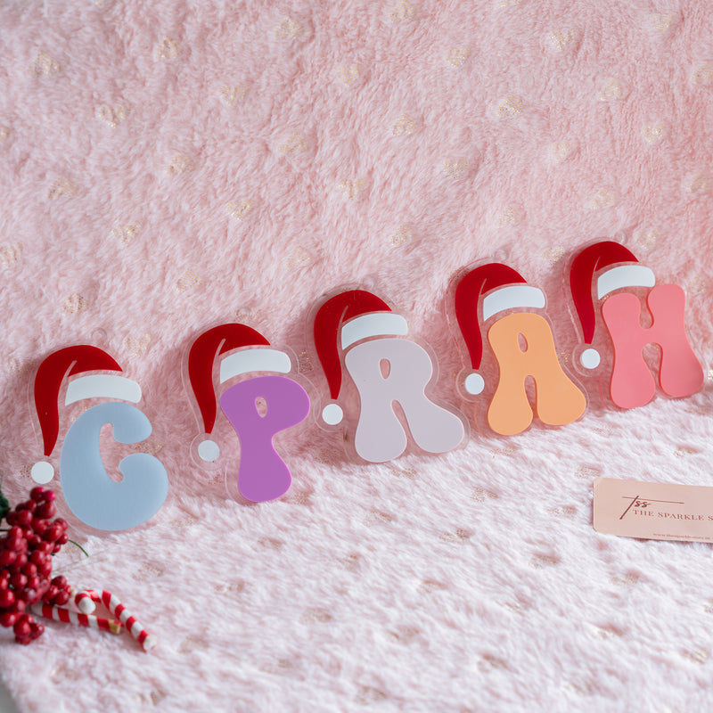 Personalized Ornament - Santa Hat - Initial - Single - COD Not Applicable