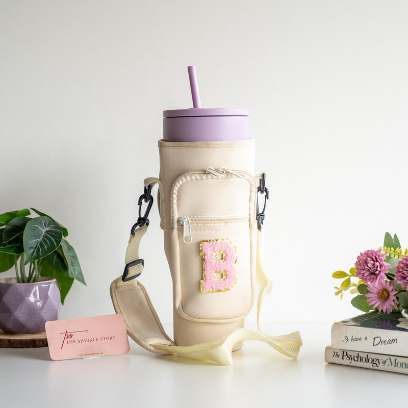 Personalized Tumbler Carrier Bag - Cream - COD Not Applicable