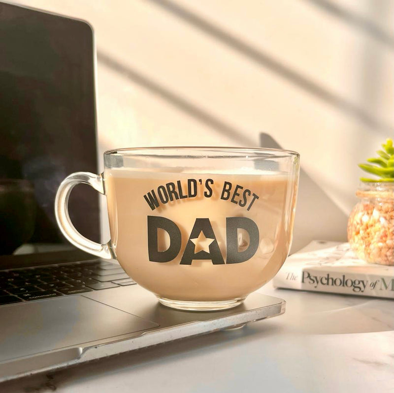 Large Clear Mug - World's Best Dad - COD Not Applicable