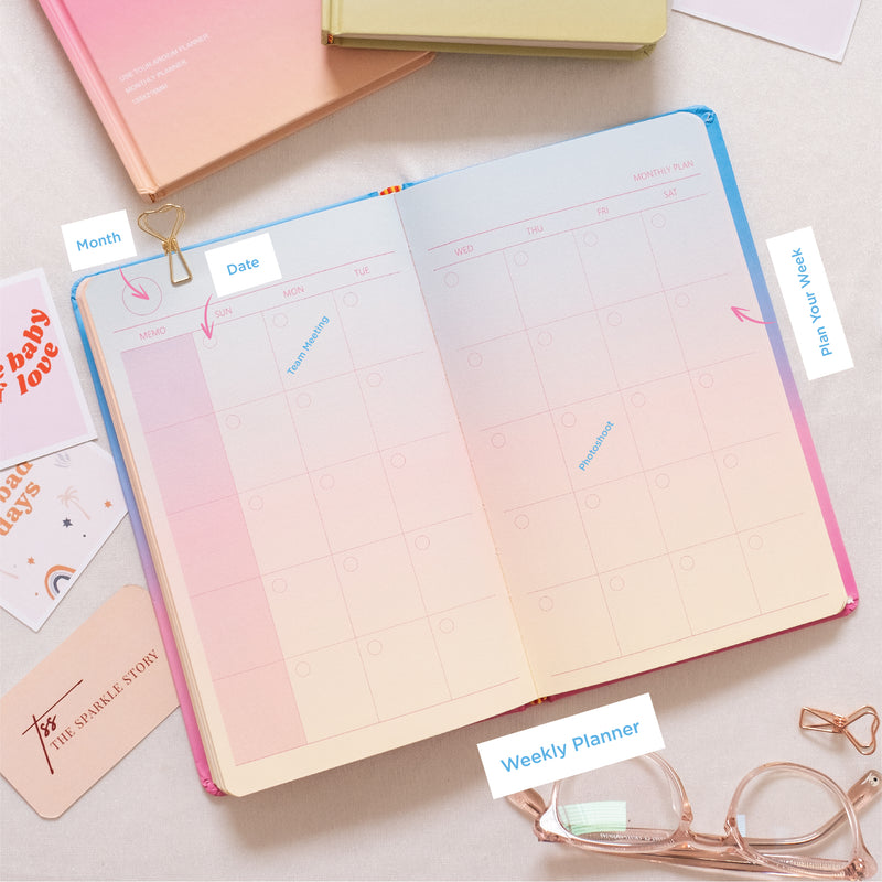 Monthly Undated Planner - Ombre