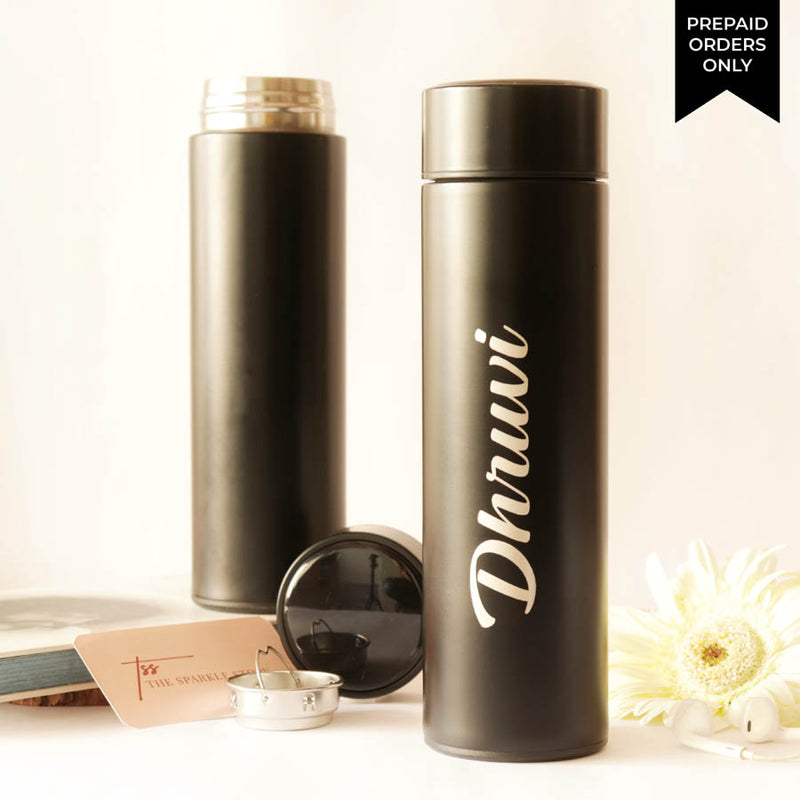 Personalized Temperature Bottle - Black - COD Not Applicable