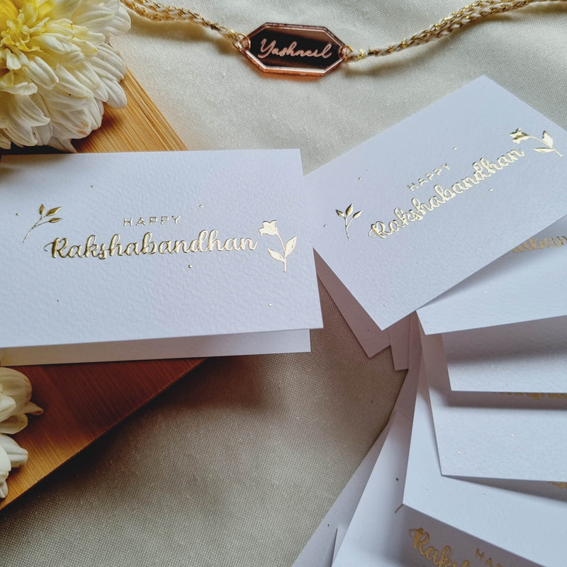 Luxury Gold Foil Greeting Card - Happy Raksha Bandhan