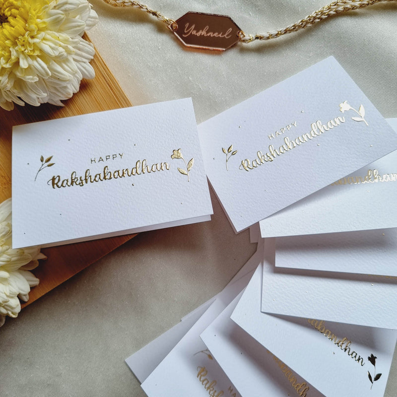 Luxury Gold Foil Greeting Card - Happy Raksha Bandhan