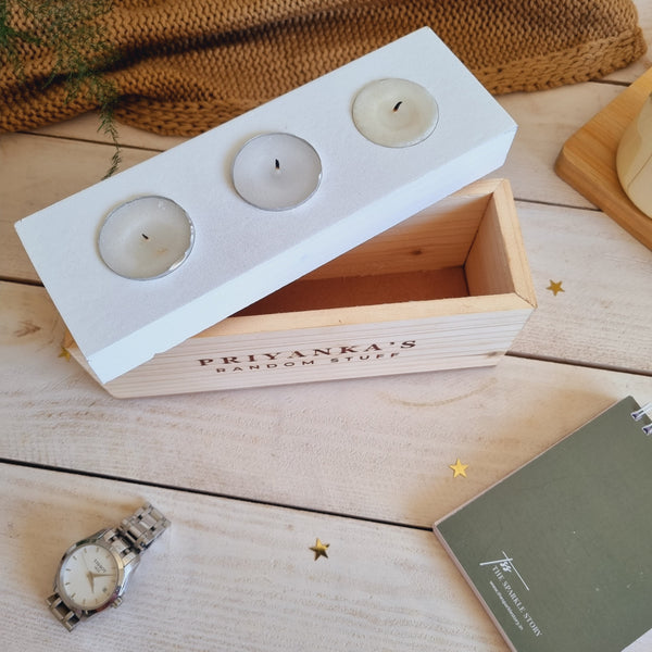 Personalized Storage Box With Tea Light Holder - Random Stuff - COD Not Applicable