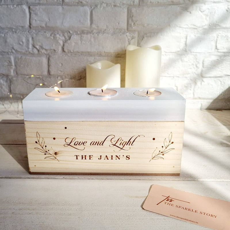 Personalized Storage Box With Tea Light Holder - Love And Light - COD Not Applicable