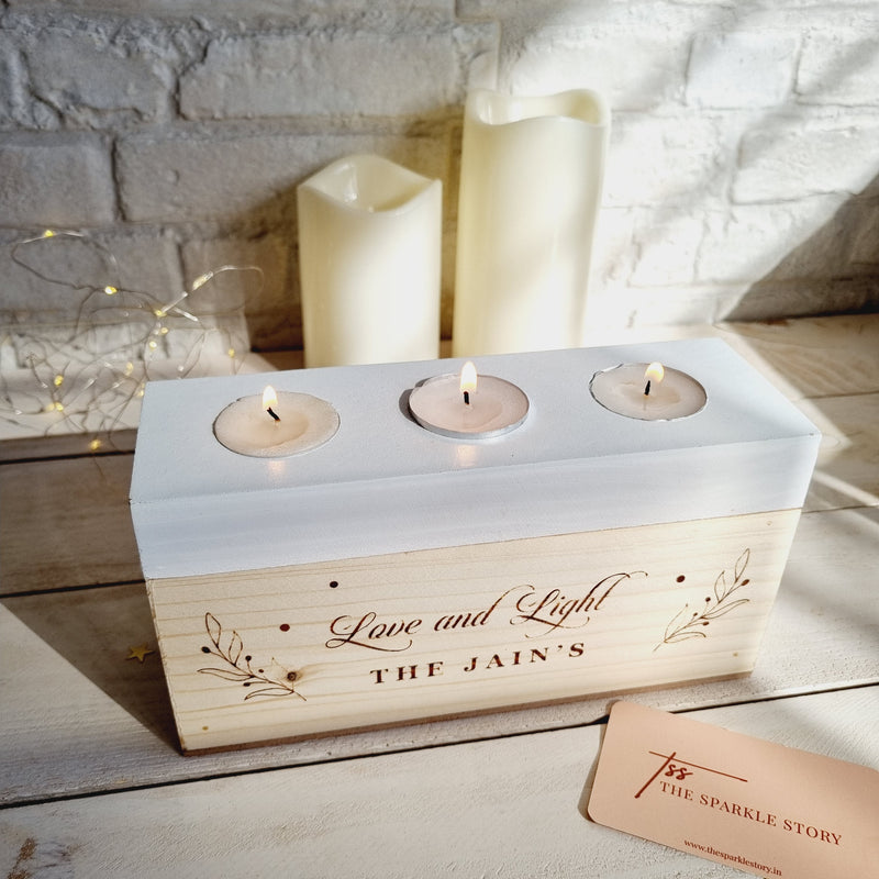 Personalized Storage Box With Tea Light Holder - Love And Light - COD Not Applicable