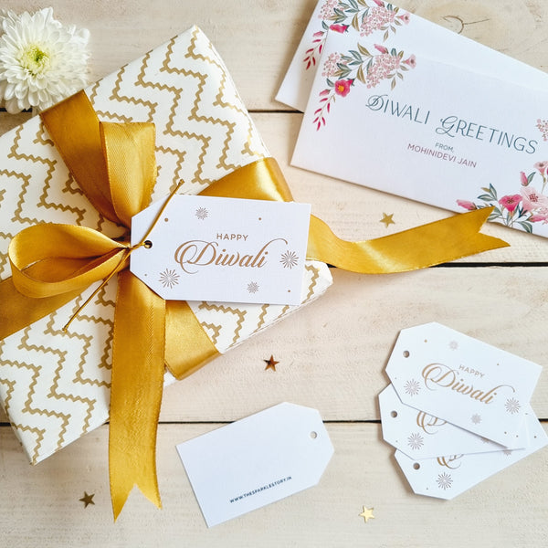 Gold Print Gift Tag - Happy Diwali