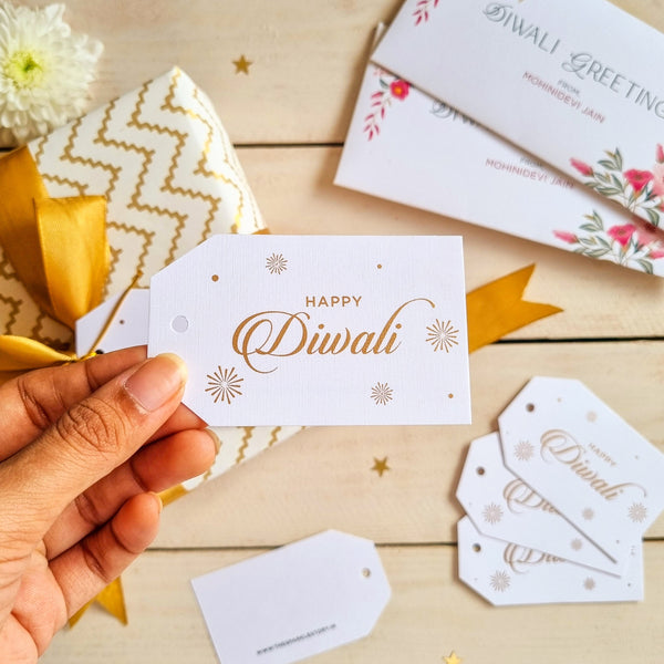 Gold Print Gift Tag - Happy Diwali