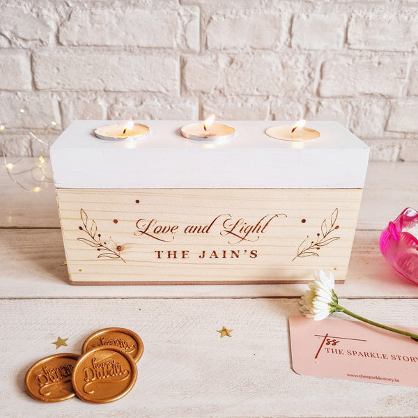 Personalized Storage Box With Tea Light Holder - Love And Light - COD Not Applicable