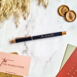 Personalized Rollerball Pen - Black and Rose Gold - COD Not Applicable