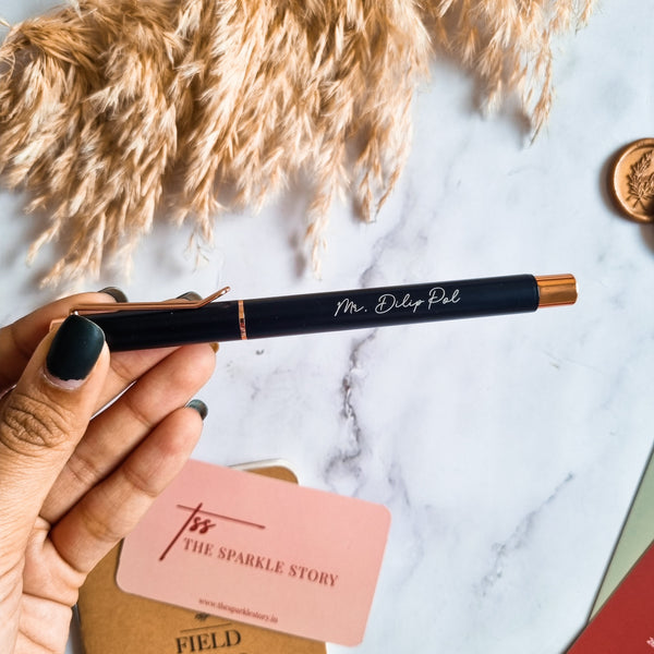 Personalized Rollerball Pen - Black and Rose Gold - COD Not Applicable