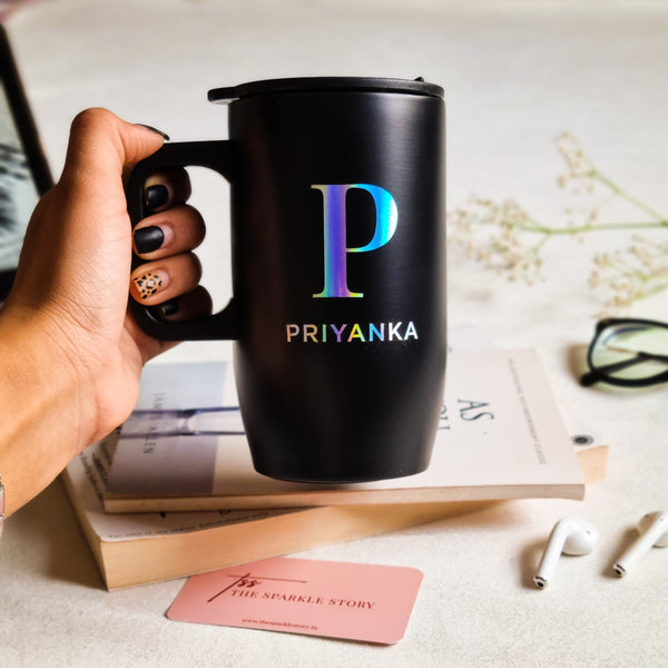 Personalized Insulated Travel Mug - Black - COD Not Applicable