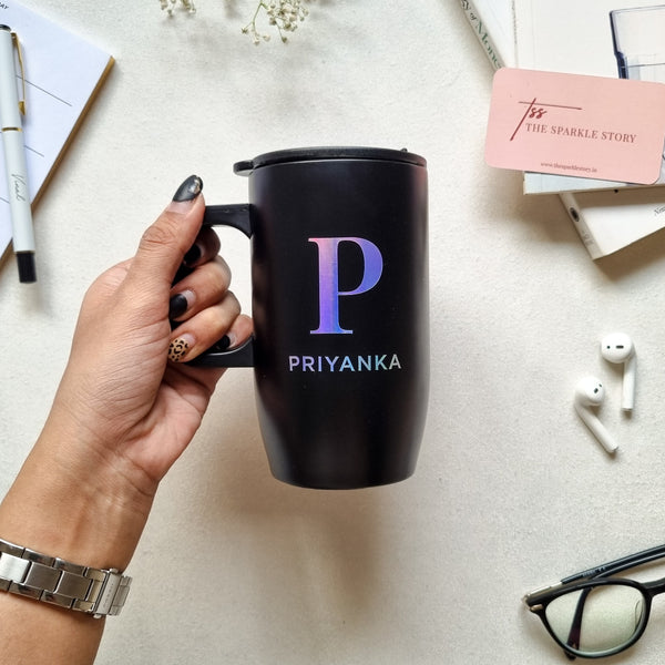 Personalized Insulated Travel Mug - Black - COD Not Applicable
