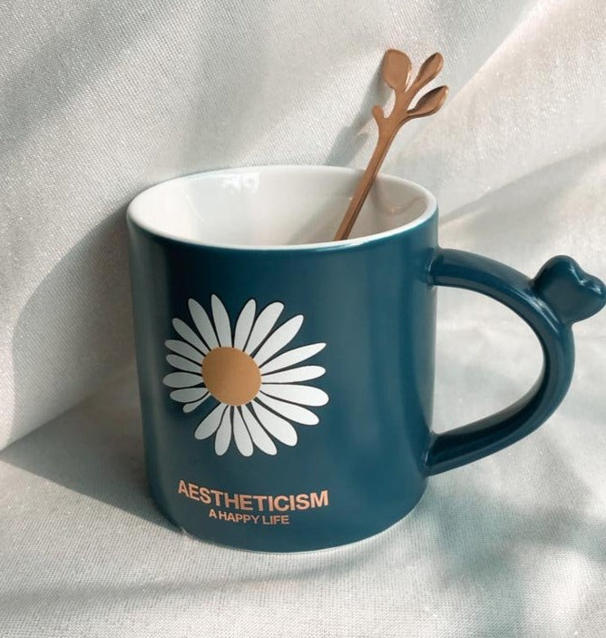 Daisy Mug & Saucer Set With Spoon