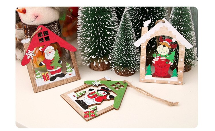 Christmas House Hanging Bauble - Set of 2