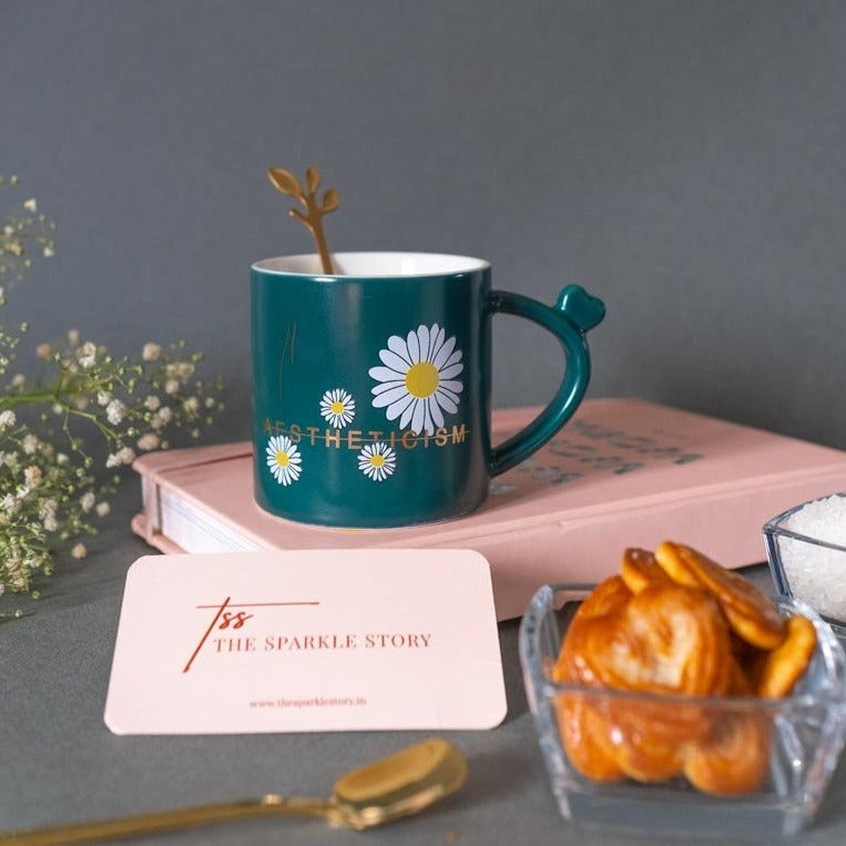 Daisy Mug & Saucer Set With Spoon