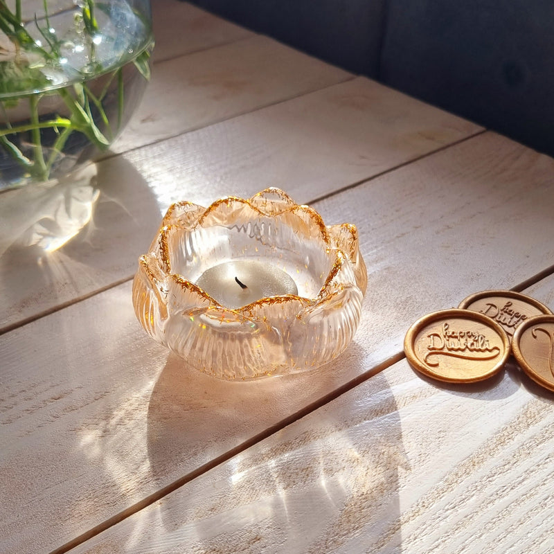 Resin Tealight Holder - Lotus - Single