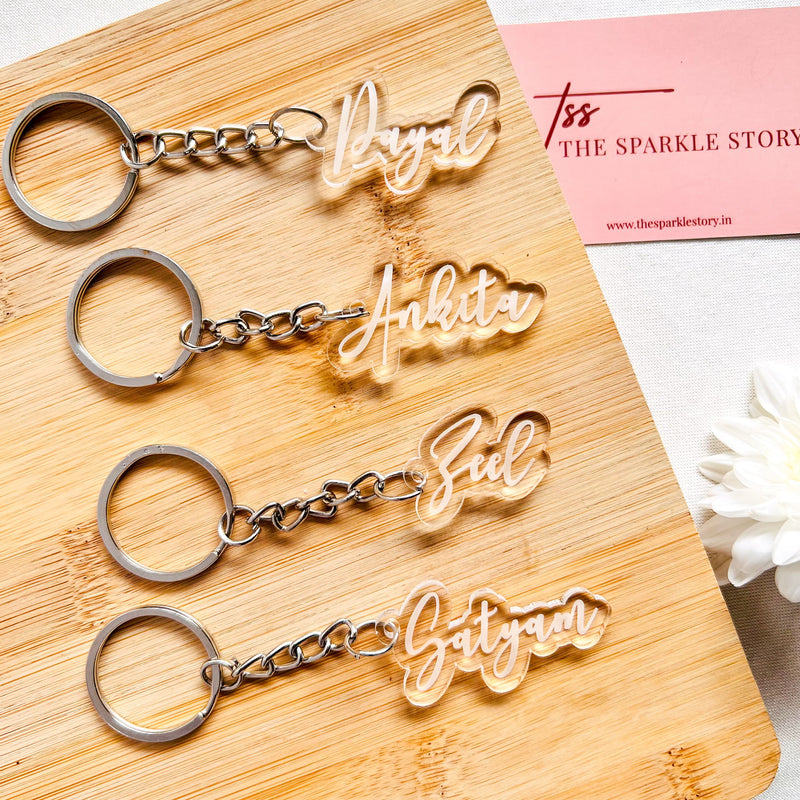 Personalized Name Cut Keychain - Clear - COD Not Applicable